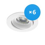 Voordeelpak 6x Noxion Inbouw Spot Vision MR16 Kantelbaar Wit | Zaagmaat 69mm - GU10 Fitting