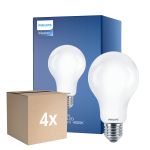 Voordeelpak 4x Philips Classic LED Lamp E27 Peer Mat 17.5W 2452lm - 840 Koel Wit | Vervangt 150W