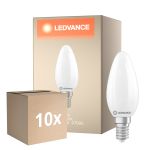 Voordeelpak 10x Ledvance Classic LED E14 Kaars Mat 3.4W 470lm - 827 Zeer Warm Wit | Dimbaar - Vervangt 40W