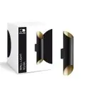 D'Lite Wandlamp Nura Aluminium Zwart Up & Down 7W 250lm - 830 Warm Wit | IP44