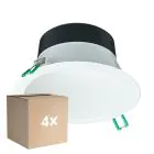 Voordeelpak 4x Philips LED Downlight Coreline DN142B Aluminium Wit 9.8W 1200lm 60D - 840 Koel Wit | Zaagmaat 155mm - IP20 - Wit Reflector
